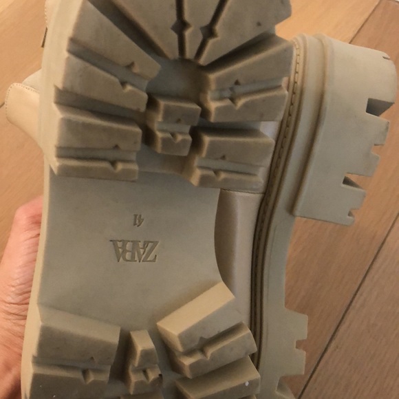 Zara beige Chelsea combat boots size 41 - Picture 6 of 6